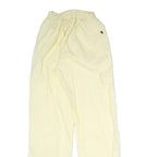 CAT Womens Cotton Blend Cream Relaxed Wide-Leg Trousers W20 L31 Drawstring