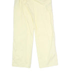 CAT Womens Cotton Blend Cream Relaxed Wide-Leg Trousers W20 L31 Drawstring