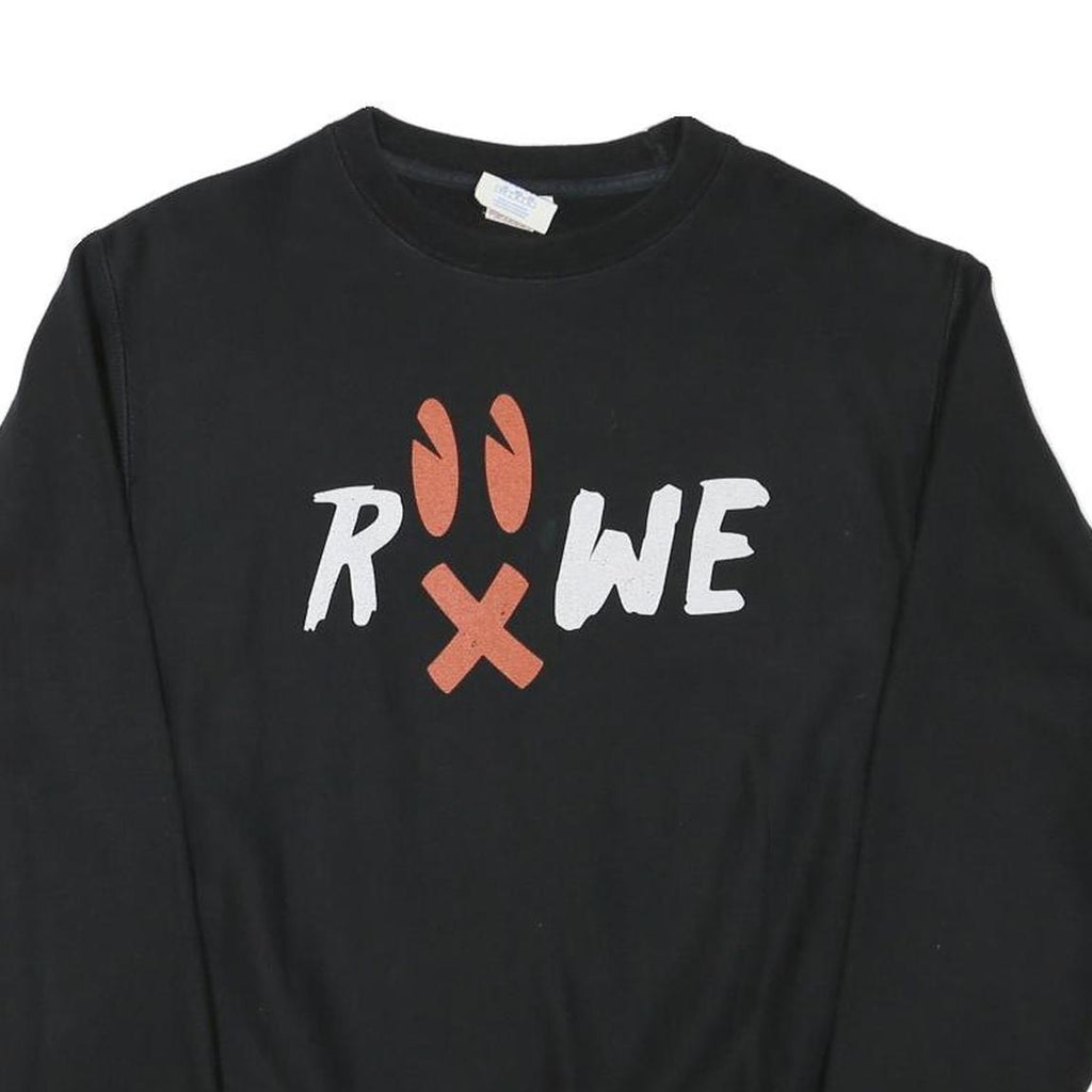 CHAMPION Mens Black Cotton Blend Crew Neck M Sweatshirt Printed Front Logo