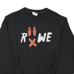 CHAMPION Mens Black Cotton Blend Crew Neck M Sweatshirt Printed Front Logo