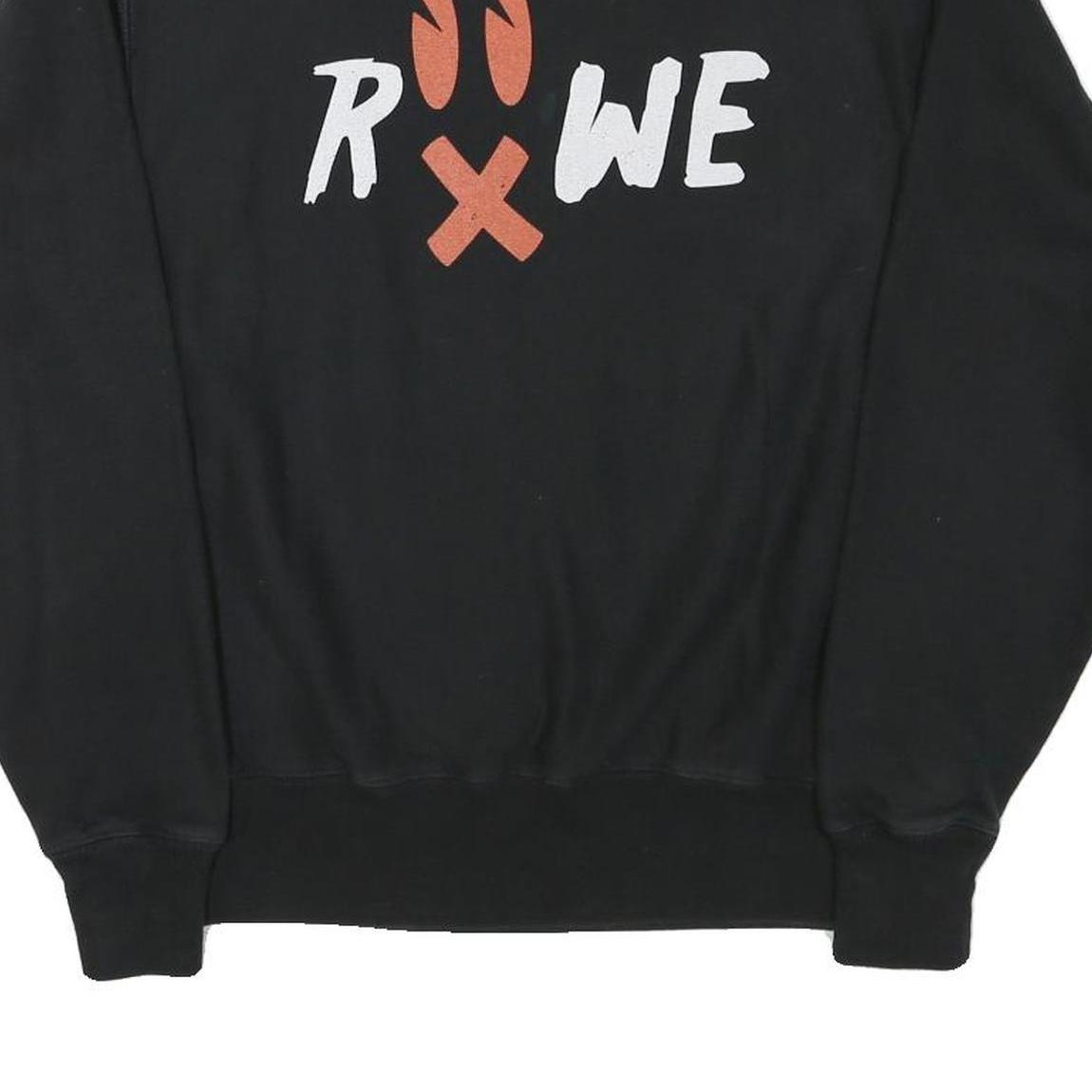 CHAMPION Mens Black Cotton Blend Crew Neck M Sweatshirt Printed Front Logo