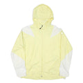NIKE Womens Yellow & White Colourblock Hooded Jacket 2XL Polyester Blend Zip