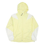 NIKE Womens Yellow & White Colourblock Hooded Jacket 2XL Polyester Blend Zip
