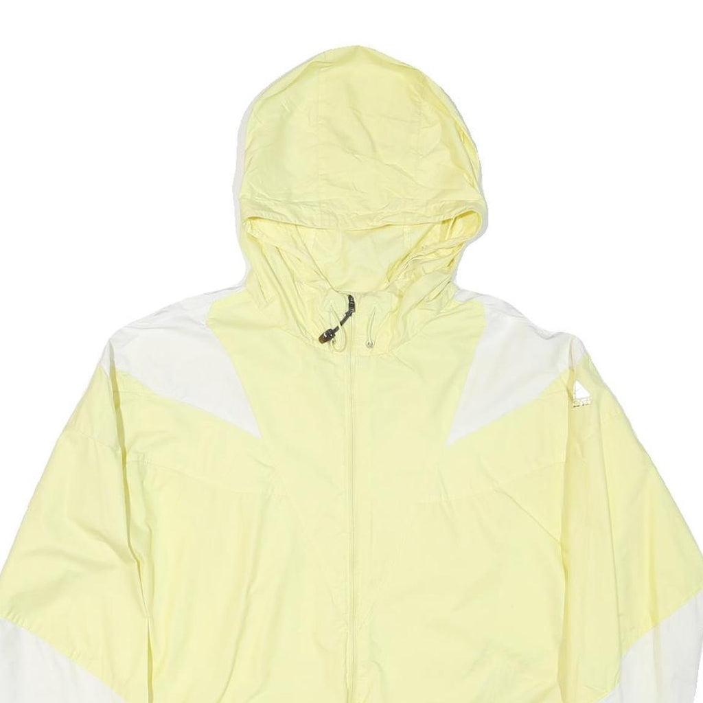 NIKE Womens Yellow & White Colourblock Hooded Jacket 2XL Polyester Blend Zip