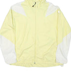 NIKE Womens Yellow & White Colourblock Hooded Jacket 2XL Polyester Blend Zip
