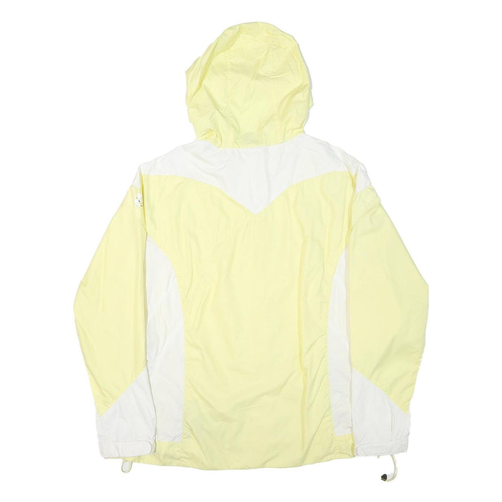 NIKE Womens Yellow & White Colourblock Hooded Jacket 2XL Polyester Blend Zip