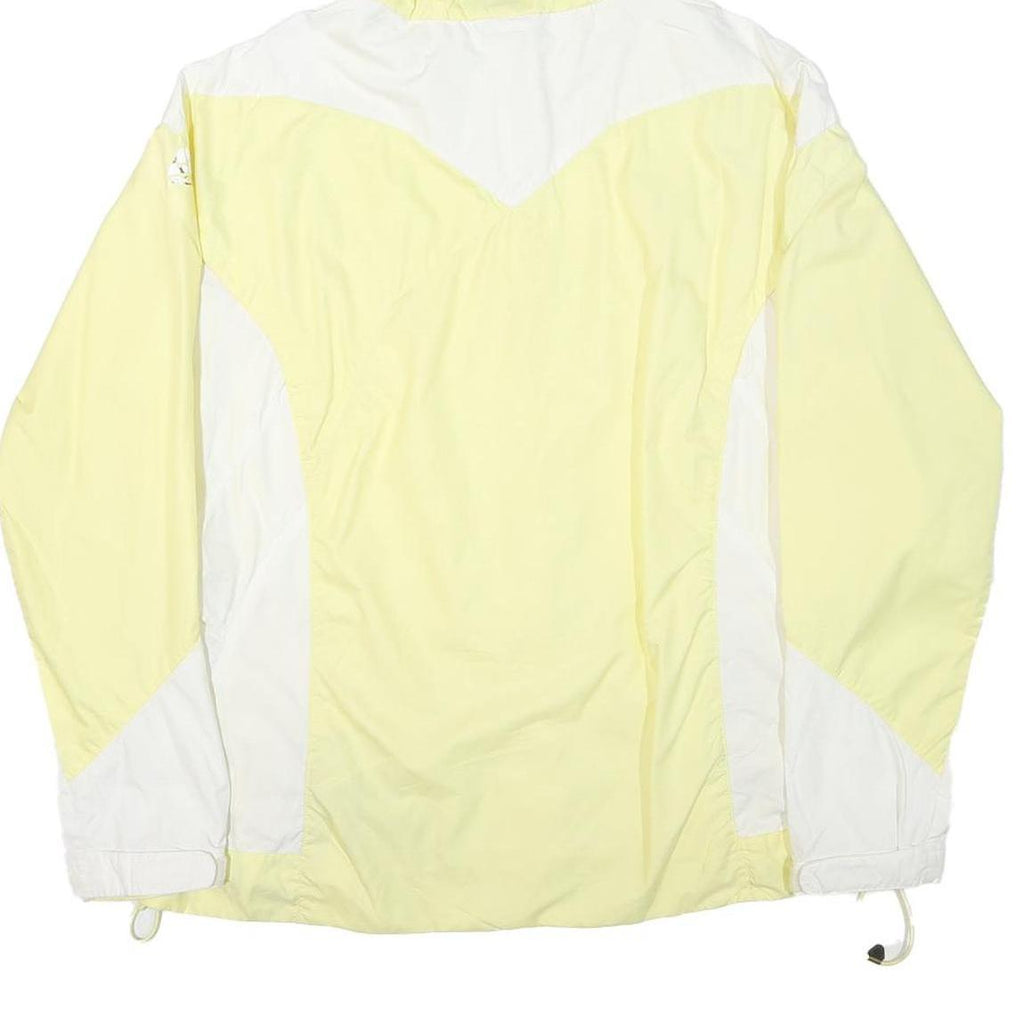 NIKE Womens Yellow & White Colourblock Hooded Jacket 2XL Polyester Blend Zip