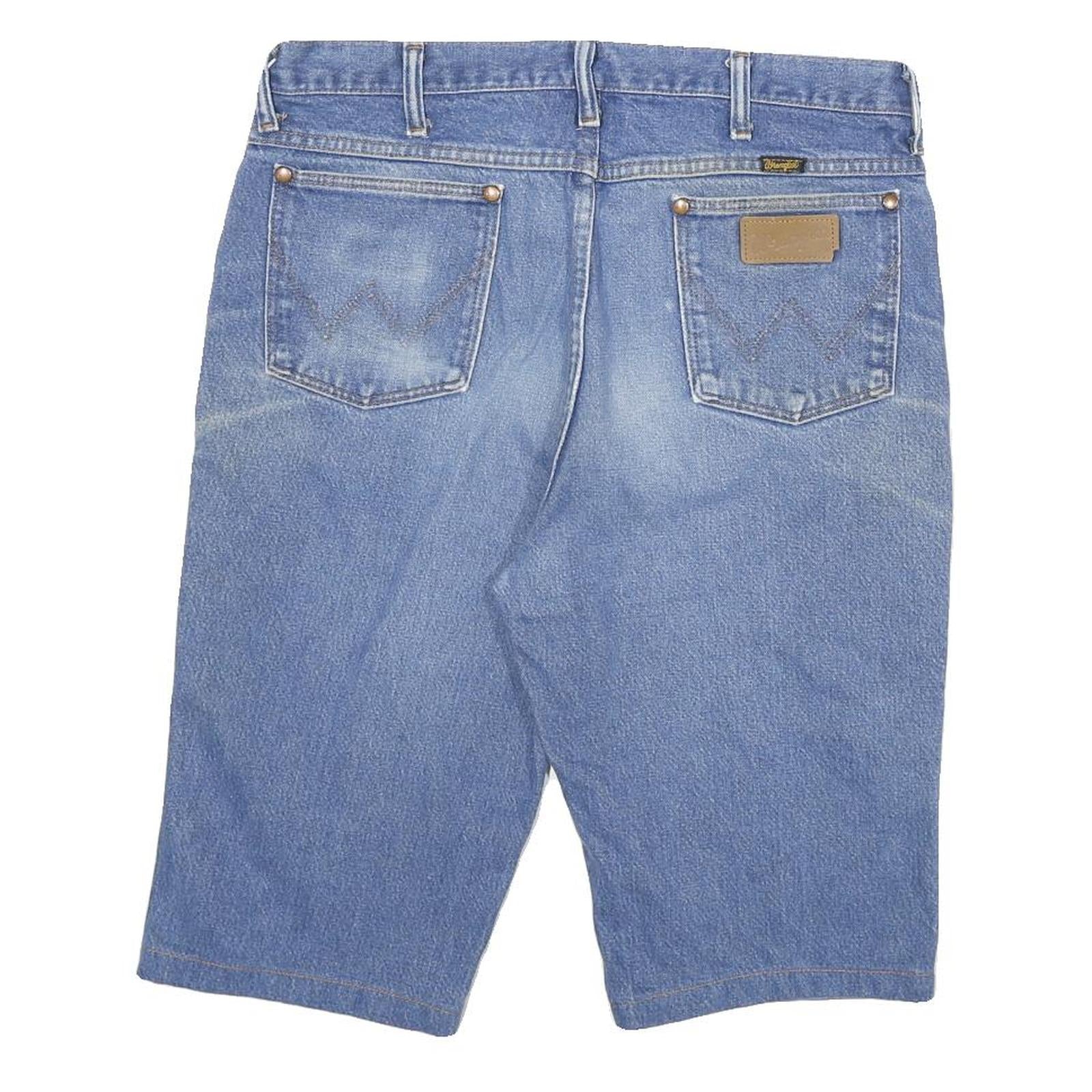 WRANGLER Mens Denim Blue Casual Shorts XL W33 Cotton Blend Comfortable Fit