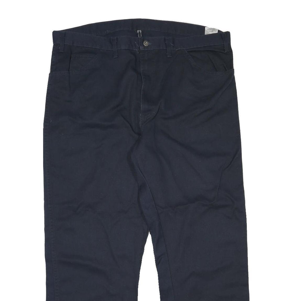 DICKIES Mens Cotton Blend Navy Regular Fit Straight Leg Trousers W42 L31