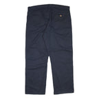 DICKIES Mens Cotton Blend Navy Regular Fit Straight Leg Trousers W42 L31
