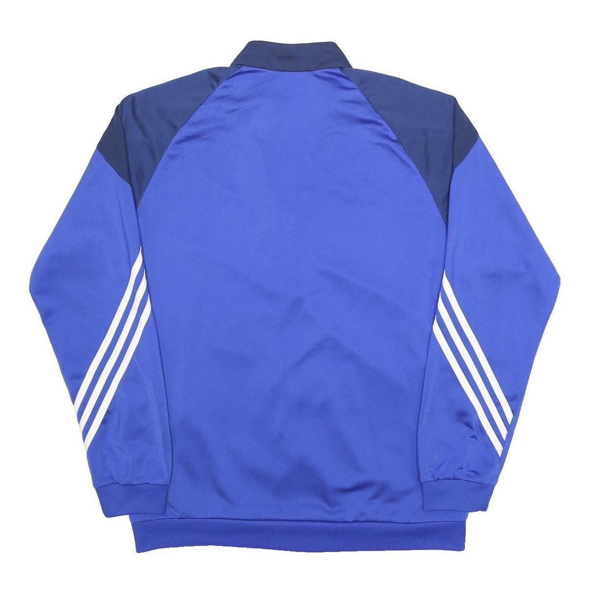 ADIDAS Mens Blue & Navy Zip Up Polyester Sports Jacket L Track Three Stripes