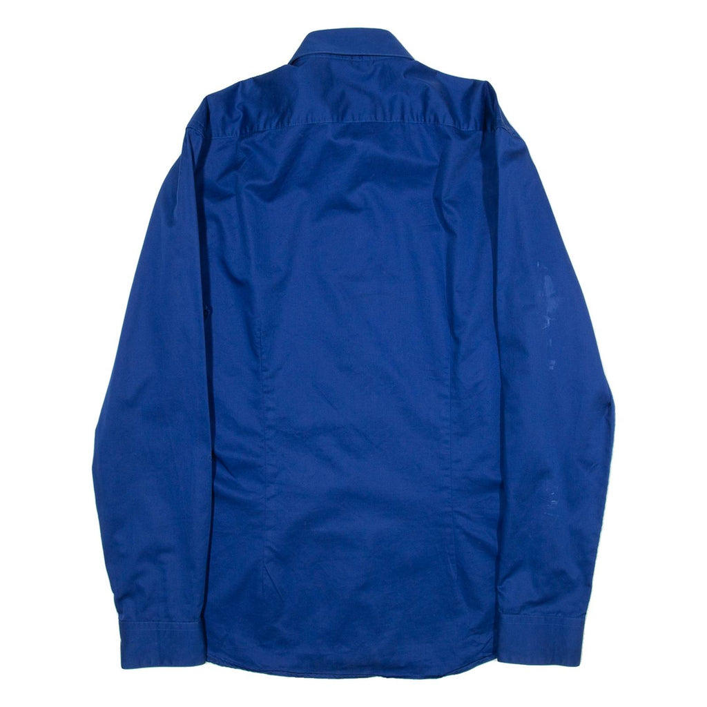 DKNY Mens Plain Shirt Blue Long Sleeve M