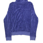 JUICY COUTURE Womens Blue Hoodie L Plush Zip Up Drawstring Hood