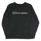 CHAMPION Mens Black Cotton Blend Crew Neck Sweatshirt M Sportswear Casual