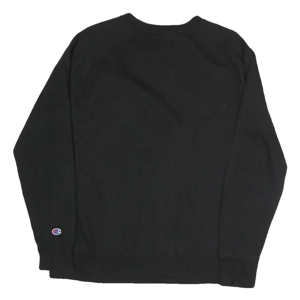 CHAMPION Mens Black Cotton Blend Crew Neck Sweatshirt M Sportswear Casual