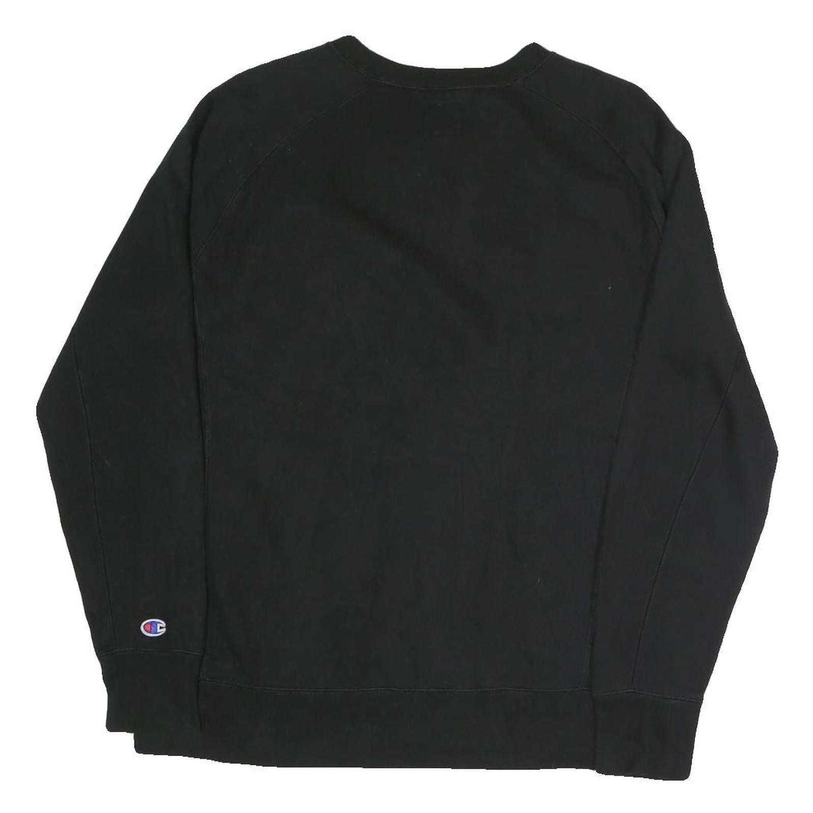 CHAMPION Mens Black Cotton Blend Crew Neck Sweatshirt M Sportswear Casual