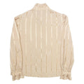 Womens Printed Blouse Brown High Neck Long Sleeve Striped M