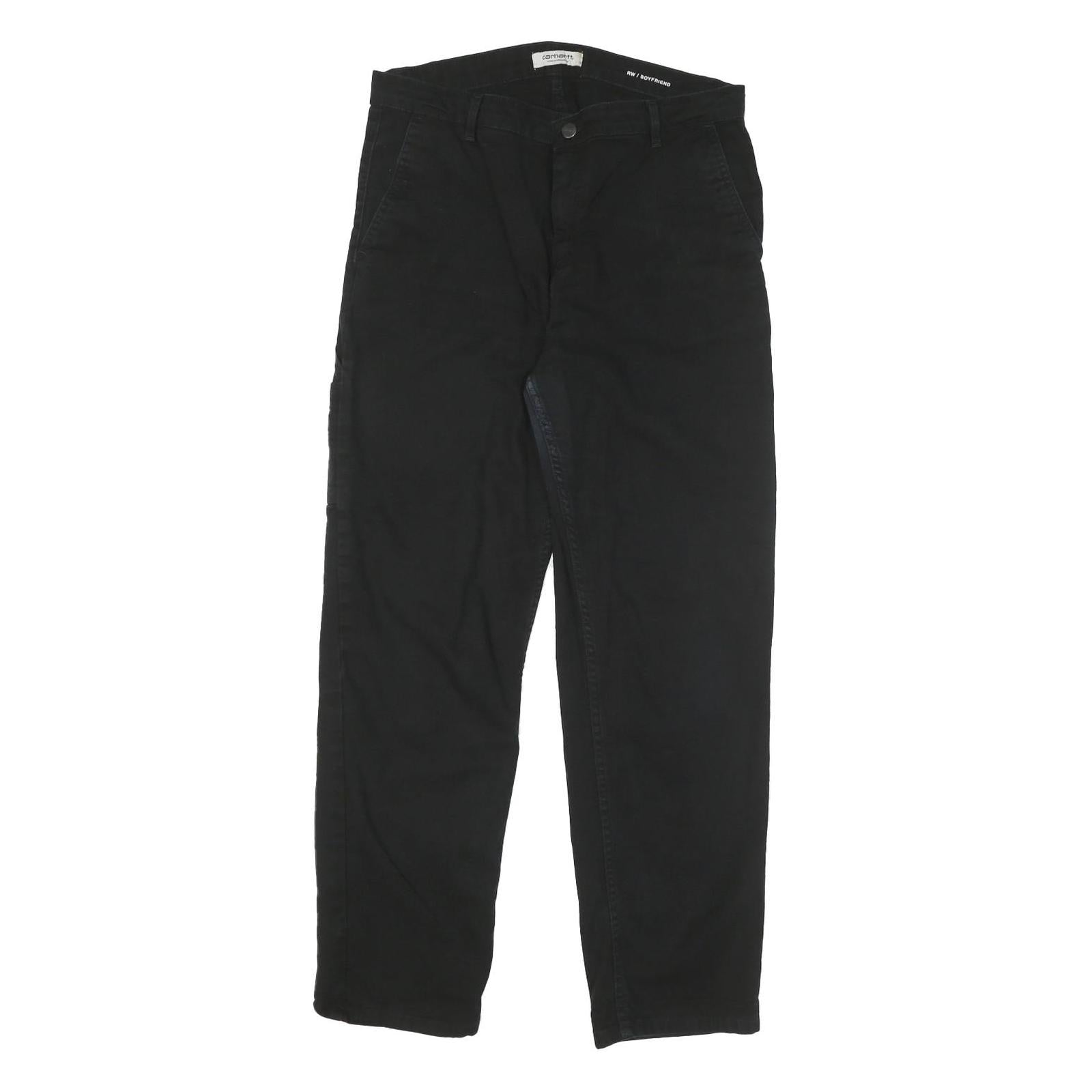 CARHARTT Womens Cotton Blend Black Regular Straight Trousers W30 L29 Workwear