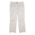 INTERNATIONAL CONCEPTS Womens Regular Beige Cotton Blend Trousers W34 L32 Zip