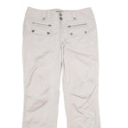 INTERNATIONAL CONCEPTS Womens Regular Beige Cotton Blend Trousers W34 L32 Zip