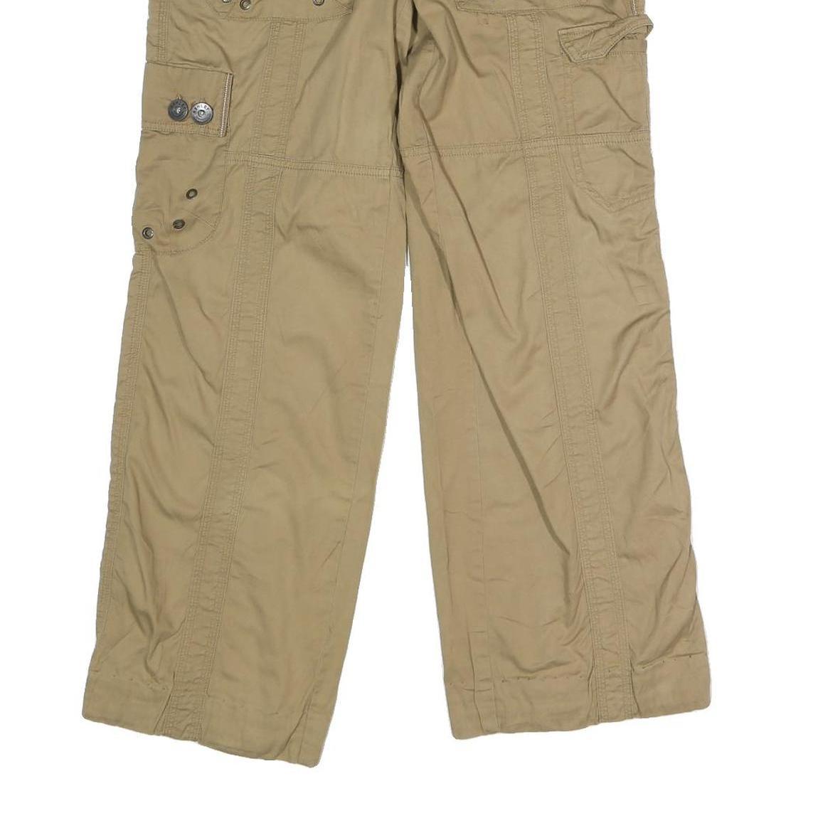 ASHLEY Womens Cotton Blend Beige Regular Fit Cargo Trousers W32 L30 Casual