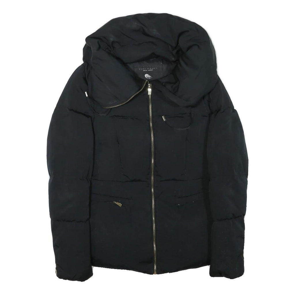 ZARA WOMAN Womens Black Quilted Jacket S Polyester Blend Zip Lightweight Puffa