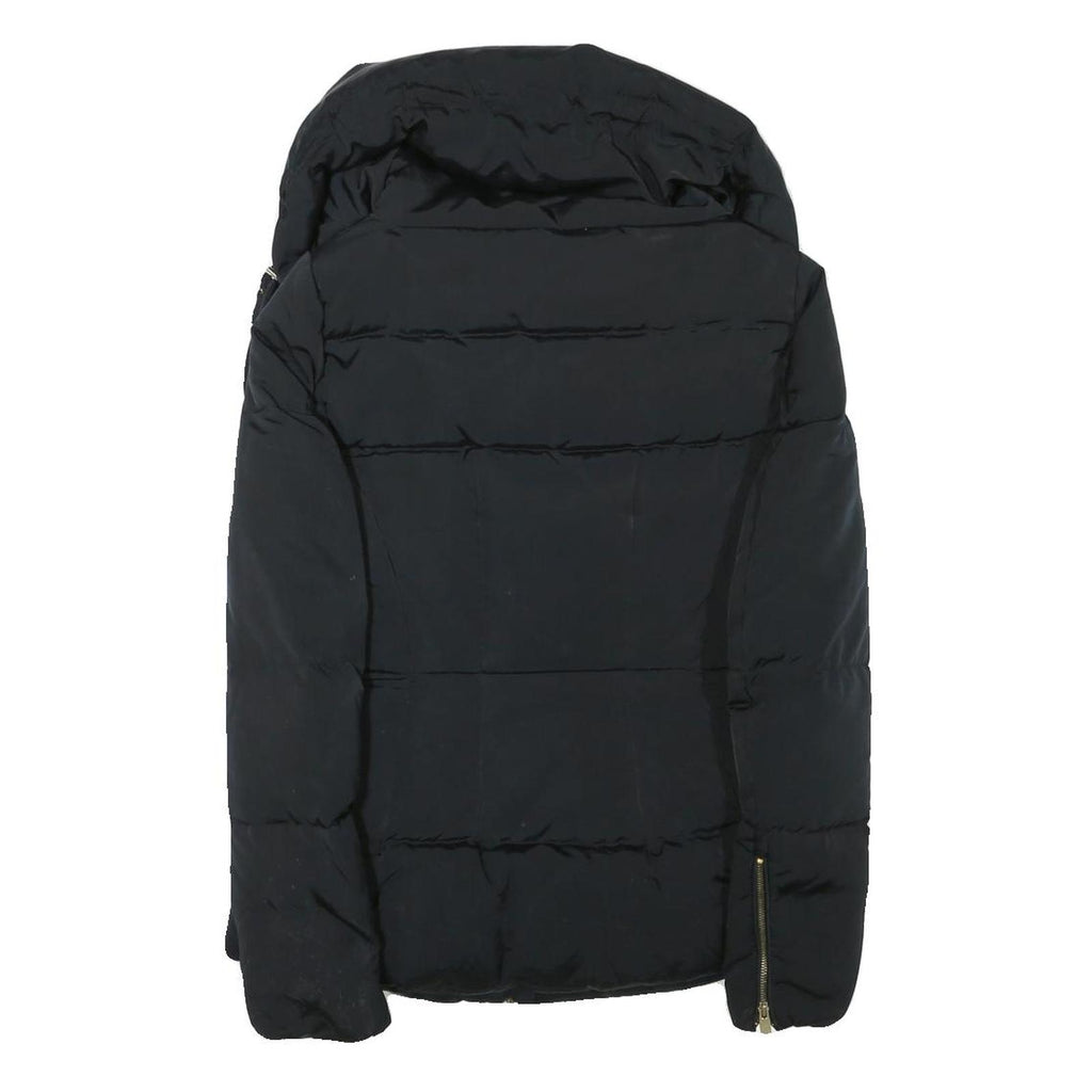 ZARA WOMAN Womens Black Quilted Jacket S Polyester Blend Zip Lightweight Puffa