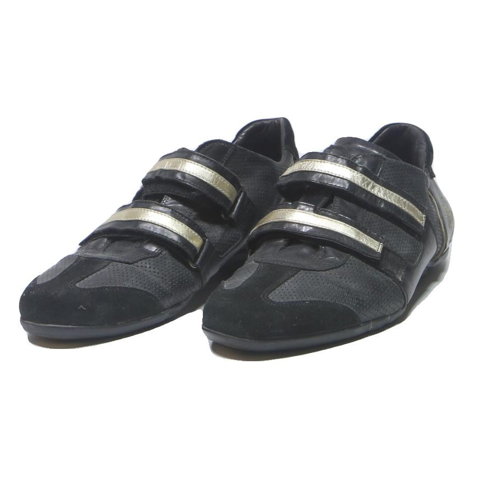 CESARE Mens Lace-Up Black Leather Casual Shoes UK 9 Stylish Straps