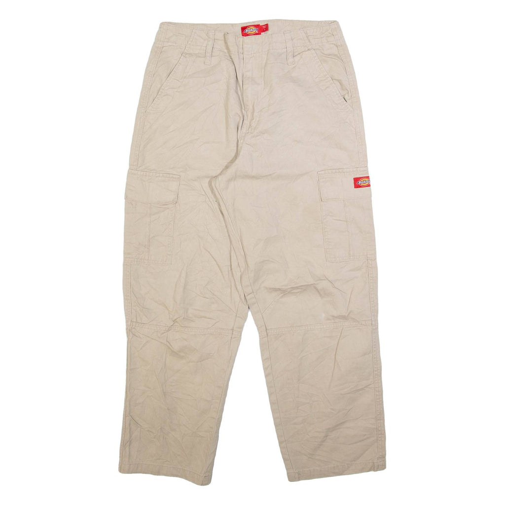 DICKIES Cargo Womens Trousers Beige Relaxed Tapered W28 L27
