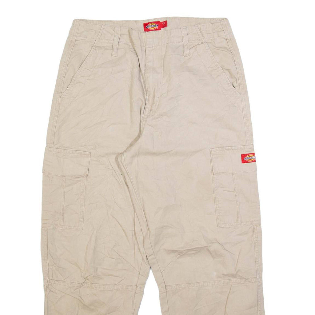 DICKIES Cargo Womens Trousers Beige Relaxed Tapered W28 L27