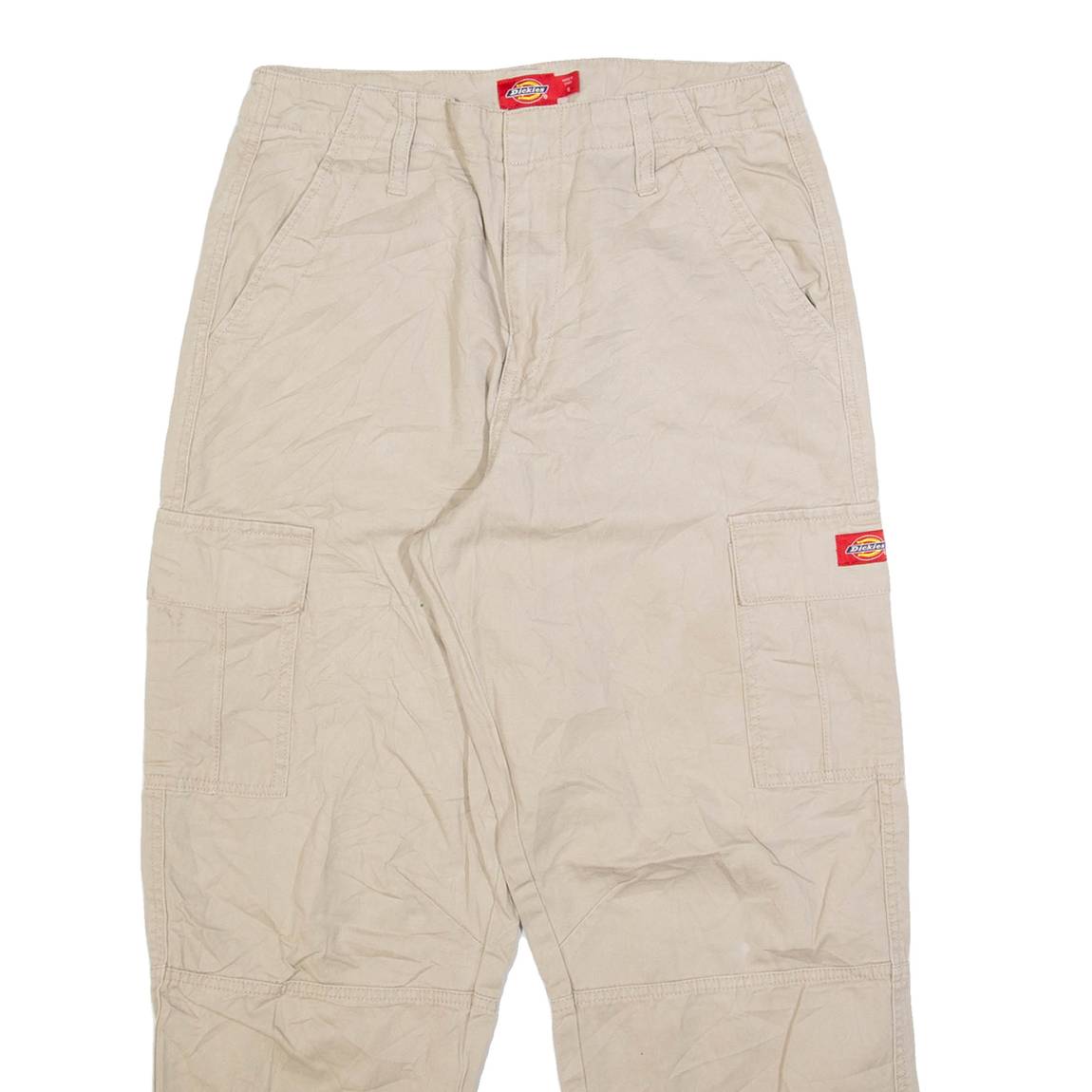 DICKIES Cargo Womens Trousers Beige Relaxed Tapered W28 L27