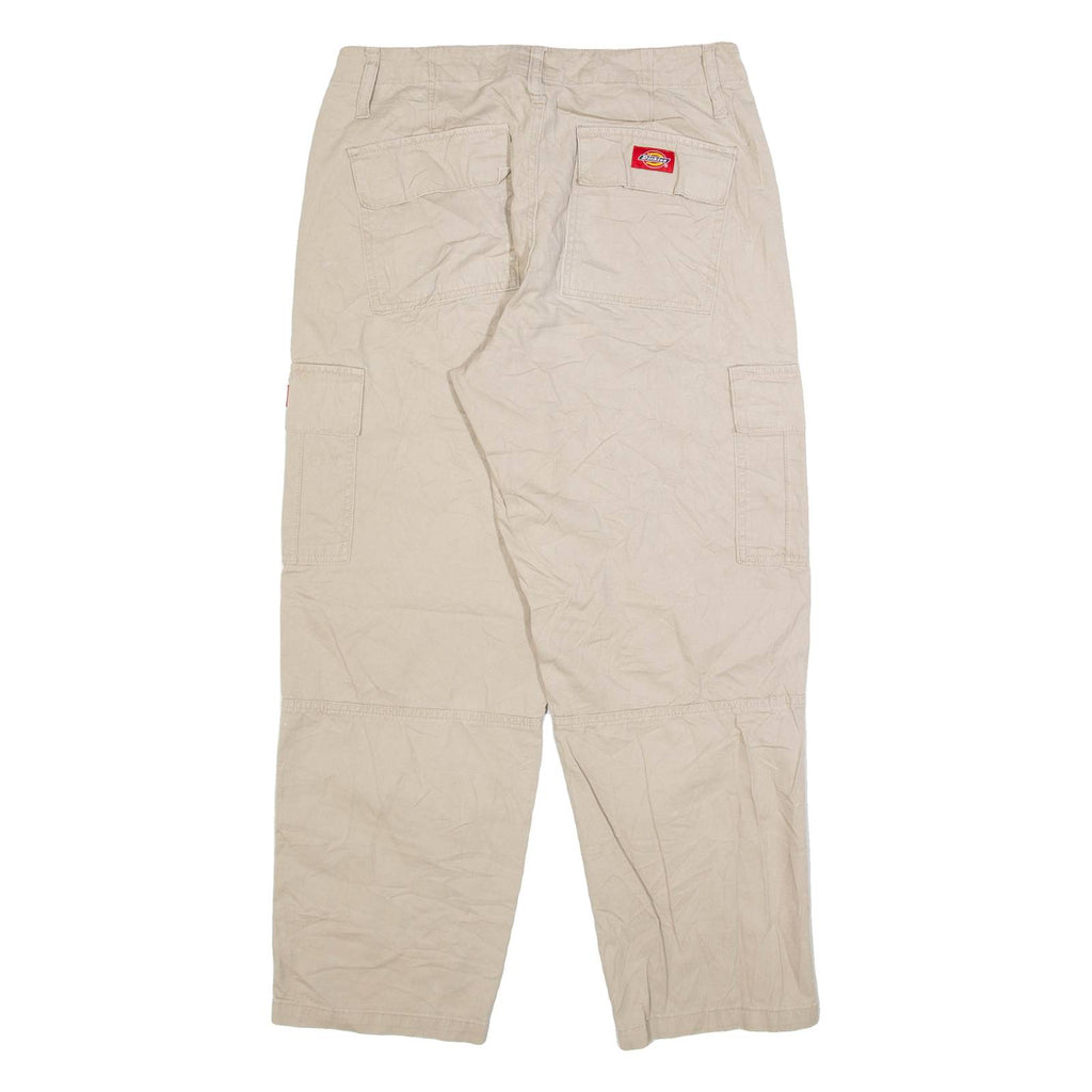 DICKIES Cargo Womens Trousers Beige Relaxed Tapered W28 L27