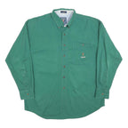 CHAPS Mens Green Cotton Shirt L Button Down Pocket Classic Fit Comfortable