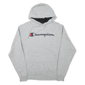 CHAMPION Mens Grey Pullover Hoodie M Classic Logo Cotton Blend Pocket Comfort