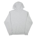 CHAMPION Mens Grey Pullover Hoodie M Classic Logo Cotton Blend Pocket Comfort