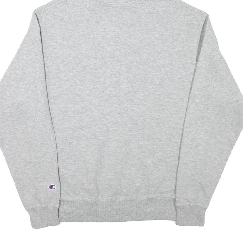 CHAMPION Mens Grey Pullover Hoodie M Classic Logo Cotton Blend Pocket Comfort