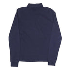 POLO RALPH LAUREN Womens Navy Blue Long Sleeve Plain L Cotton Blend Polo Shirt