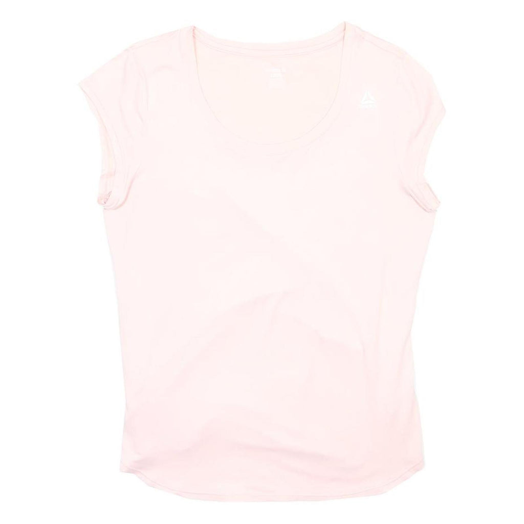 REEBOK Womens Pink Sports T-Shirt L Short Sleeve Round Neck Activewear Gym