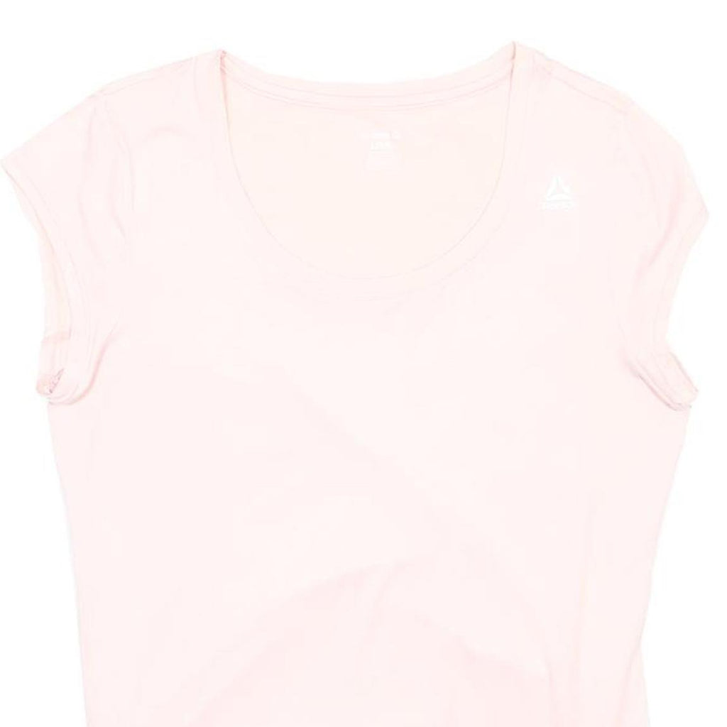 REEBOK Womens Pink Sports T-Shirt L Short Sleeve Round Neck Activewear Gym