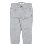 CALVIN KLEIN JEANS Womens Cotton Blend Grey Slim Zip Trousers W25 L26 Casual