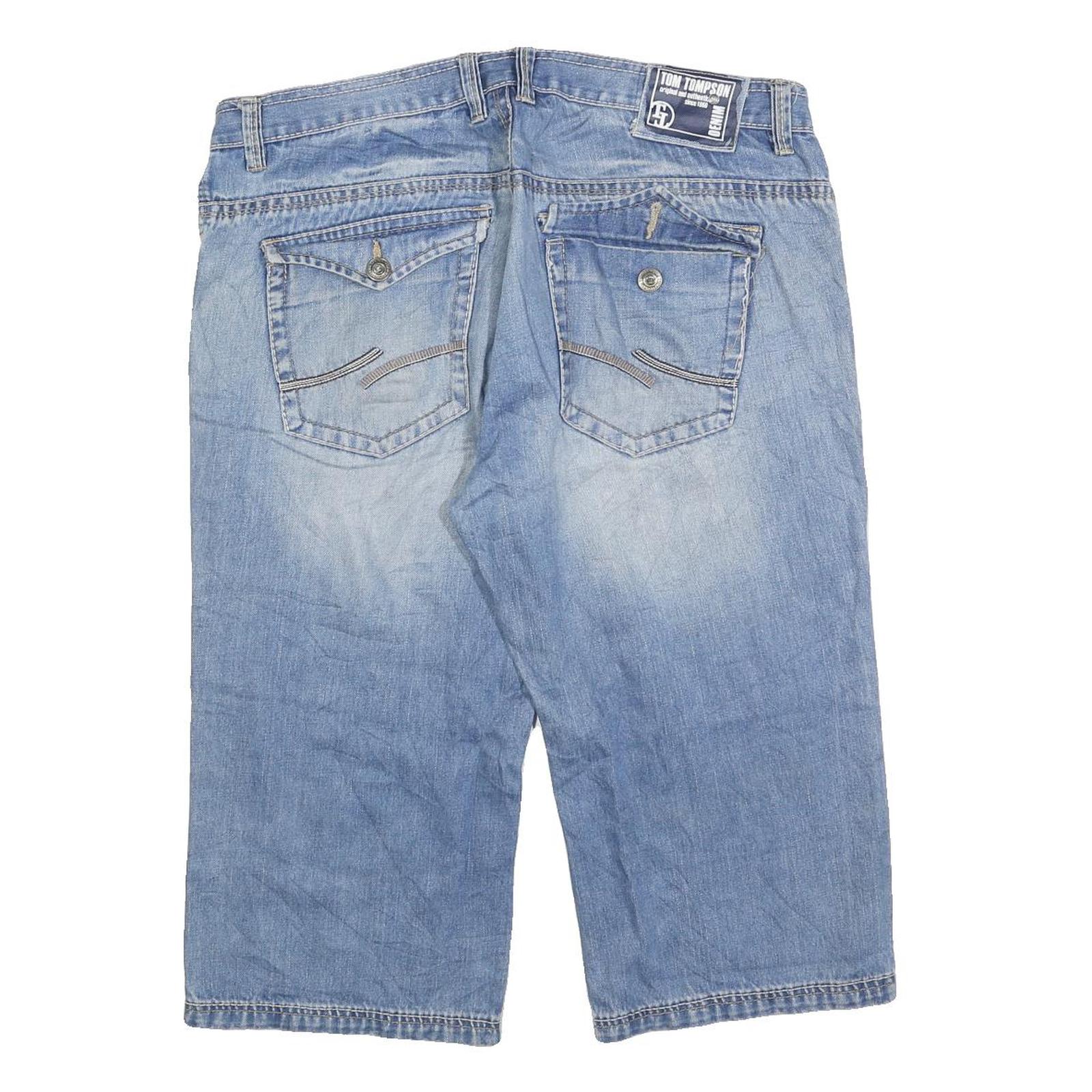 TO9M TOMPSON Mens Shorts Blue Casual Denim 2XL W40 Cotton Blend Relaxed Fit