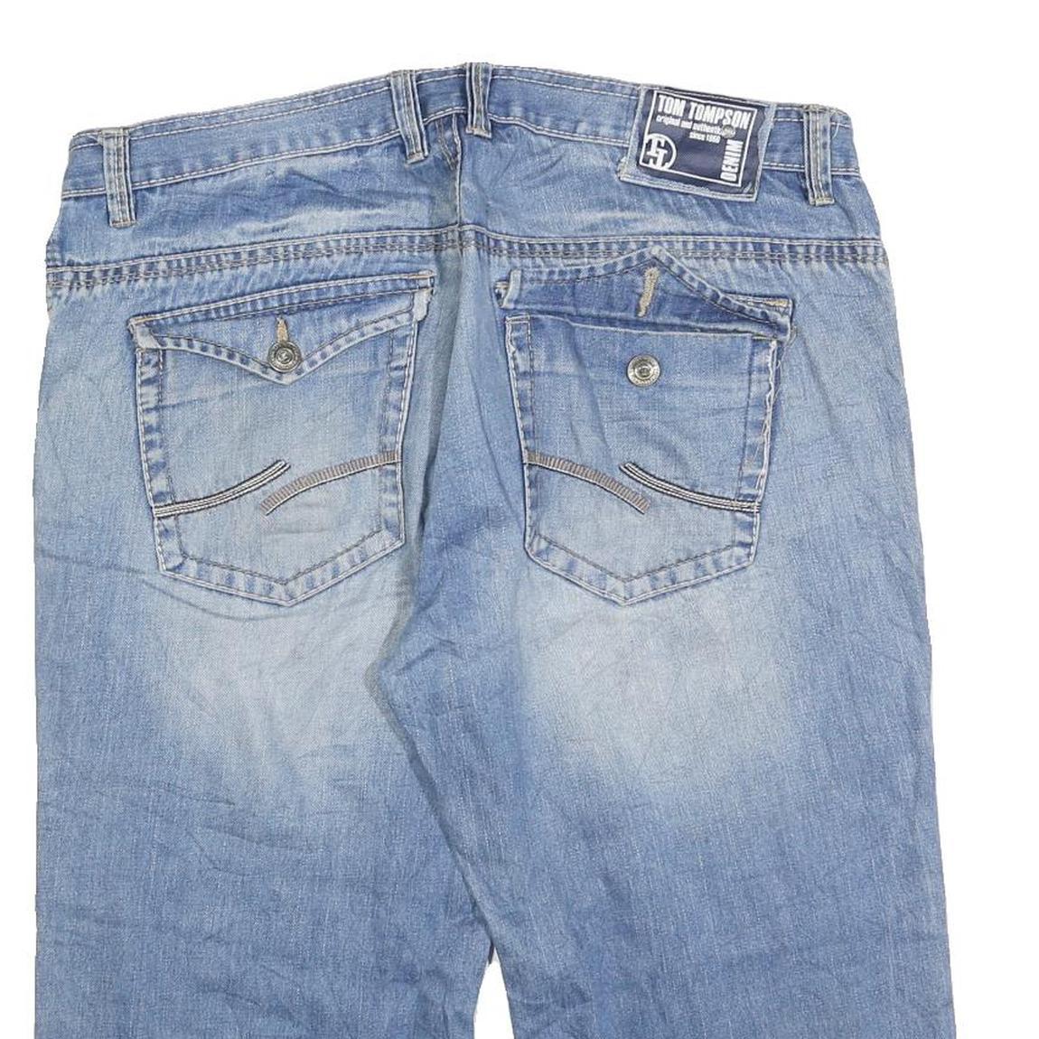 TO9M TOMPSON Mens Shorts Blue Casual Denim 2XL W40 Cotton Blend Relaxed Fit