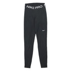 NIKE Womens Leggings Black XS W22 L26 Slim Tapered Fit Nike Pro Drawstring