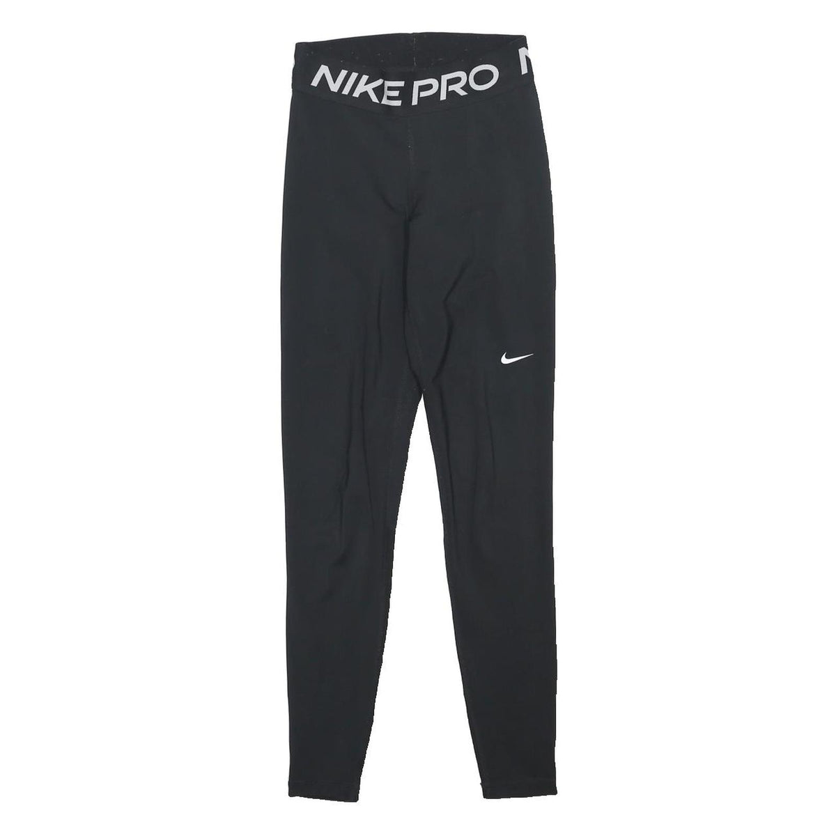 NIKE Womens Leggings Black XS W22 L26 Slim Tapered Fit Nike Pro Drawstring