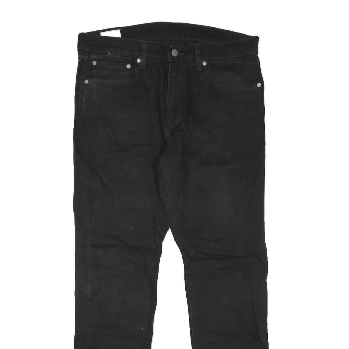 LEVI'S Mens Black Slim Skinny Denim W32 L29 Cotton Blend Zip Casual Jeans