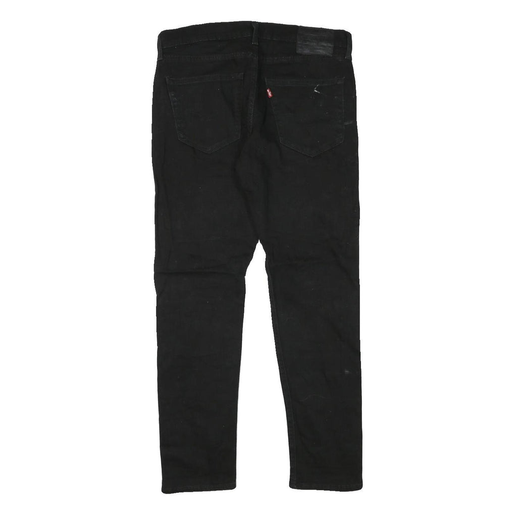 LEVI'S Mens Black Slim Skinny Denim W32 L29 Cotton Blend Zip Casual Jeans
