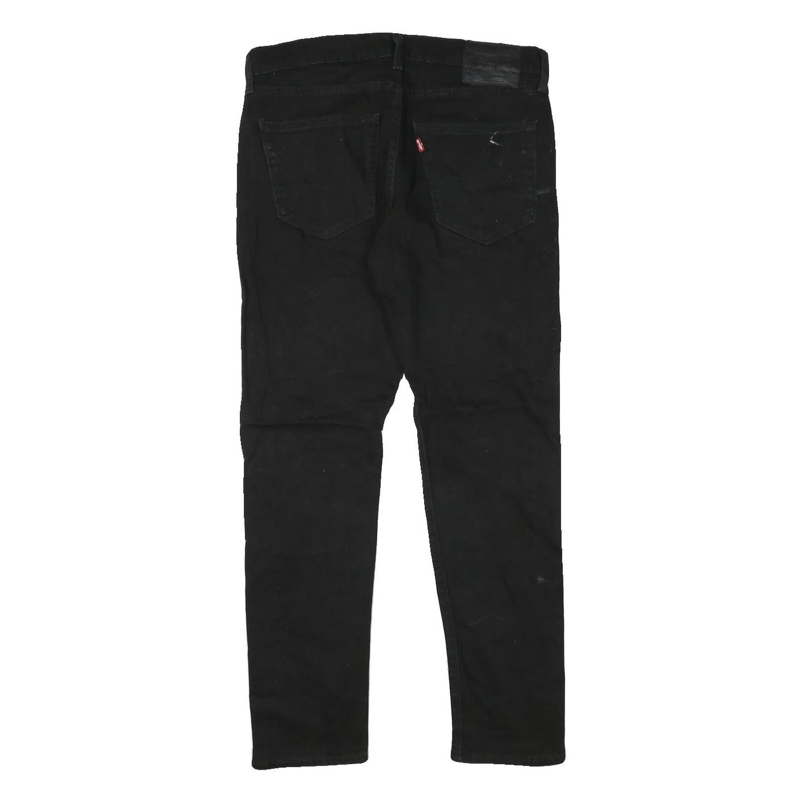 LEVI'S Mens Black Slim Skinny Denim W32 L29 Cotton Blend Zip Casual Jeans
