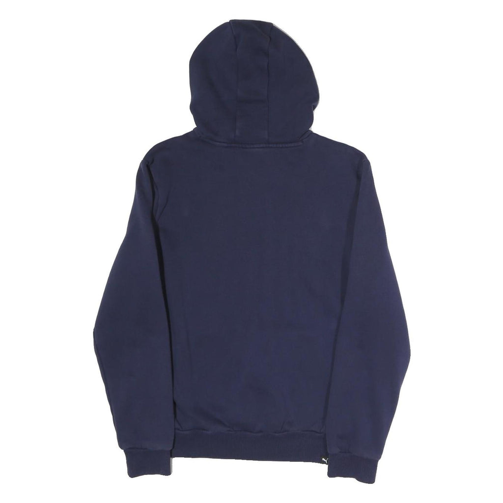 PUMA Mens Blue Hoodie S Cotton Blend Pullover Drawstring Hood Casual Sports