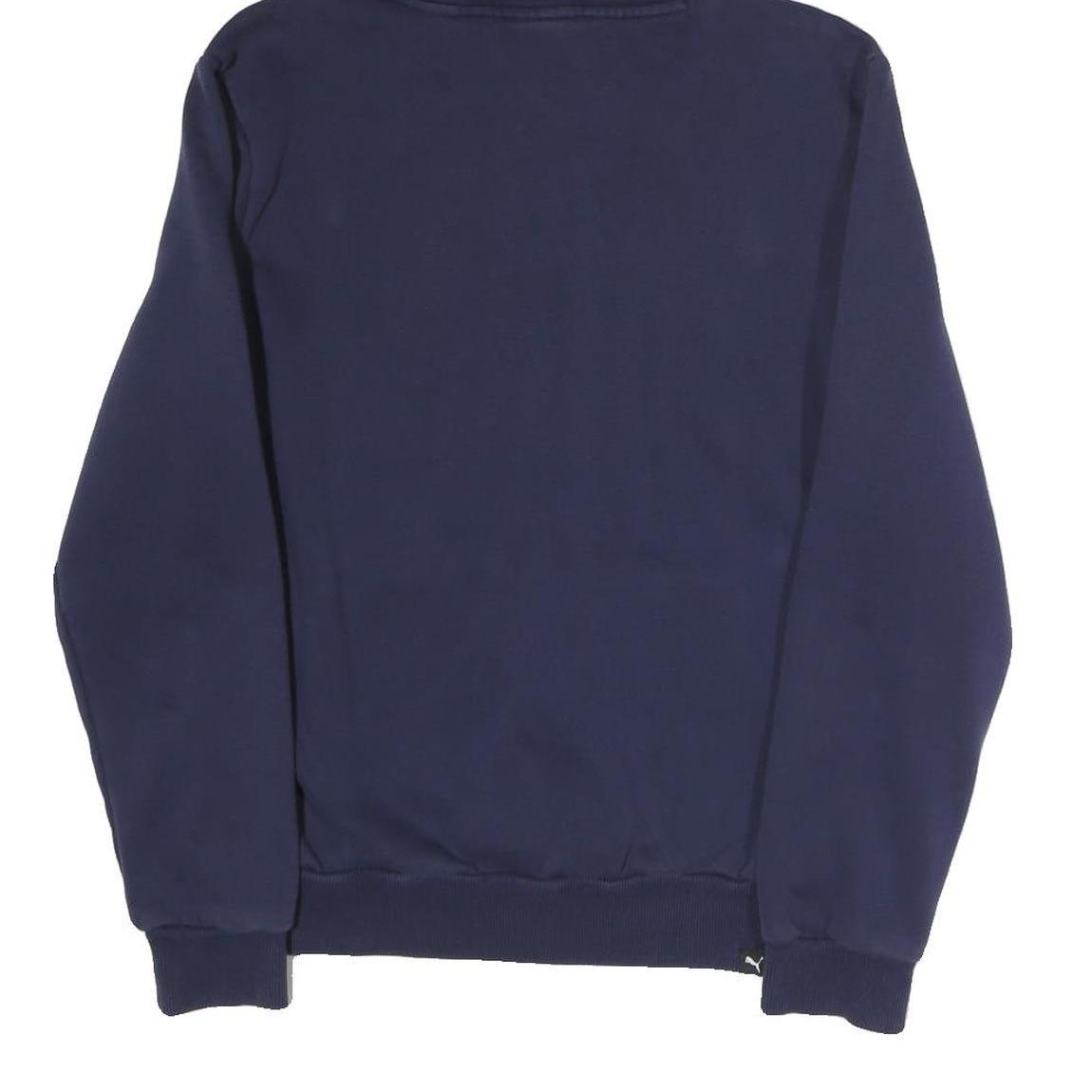 PUMA Mens Blue Hoodie S Cotton Blend Pullover Drawstring Hood Casual Sports