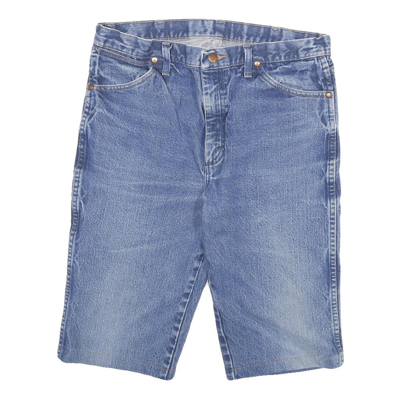 WRANGLER Mens Shorts Blue Denim Casual L W32 Relaxed Fit Cotton Blend